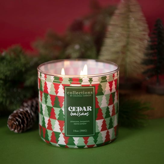 Sojowa świeca zapachowa świąteczna 3 knoty Colonial Candle 396 g Choinka Cedar Balsam Inna marka