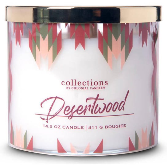 Sojowa świeca zapachowa w szkle 3 knoty Colonial Candle Desert Collection 411 g Ciepłe drewno Desertwood Inna marka