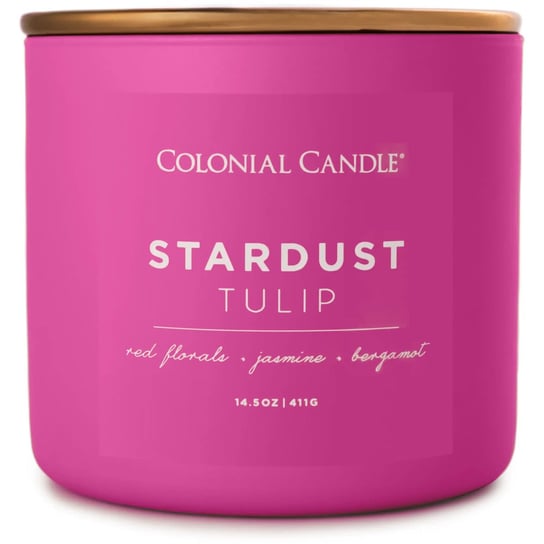 Sojowa świeca zapachowa w szkle 3 knoty Colonial Candle Pop Of Color 411 g - Stardust Tulip Inna marka