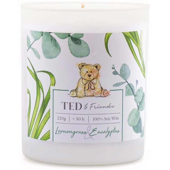 Sojowa świeca zapachowa w szkle Ted Friends 220 g Eukaliptus Trawa Cytrynowa Lemongrass & Eucalyptus Inna marka