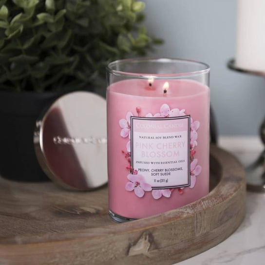 Sojowa świeca zapachowa w szkle typu tumbler Colonial Candle Classic 311 g - Kwiat wiśni Pink Cherry Blossom Inna marka