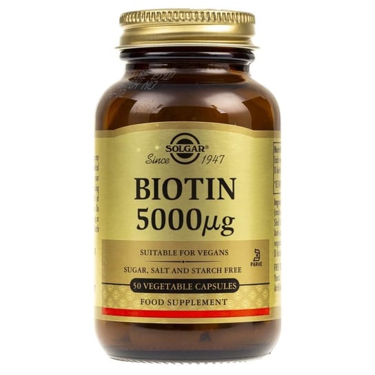 Solgar Biotyna 5000 μg - Suplement diety, 50 kapsułek Solgar