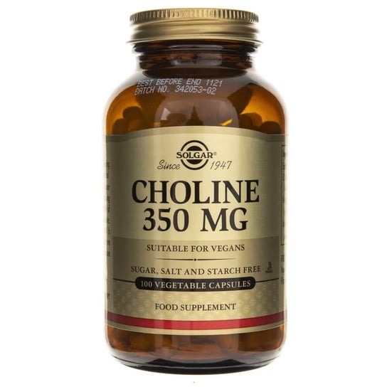 Solgar, Cholina 350 mg, Suplement diety, 100 kaps. Solgar