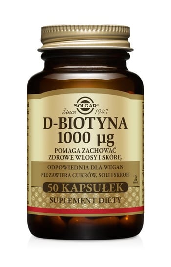 Solgar D-biotyna 1000mcg, suplement diety, 50 kapsułek Solgar
