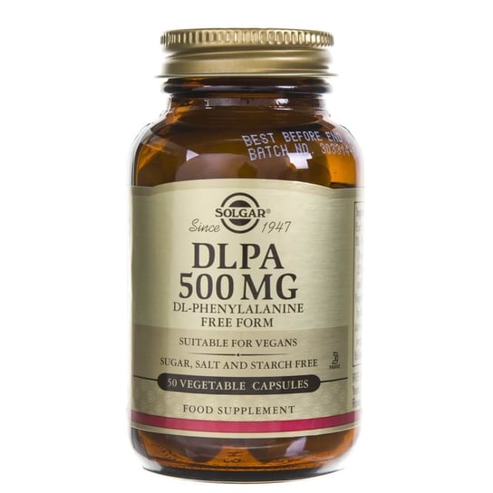 Solgar, DLPA (DL-Fenyloalanina) 500 mg, Suplement diety, 50 kapsułek Solgar