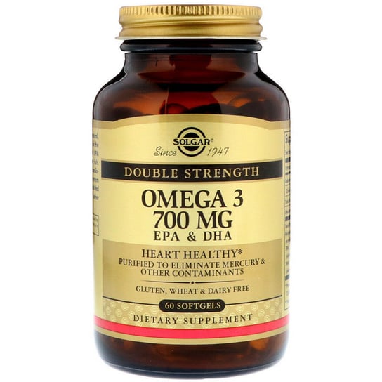 Solgar Double Strength Omega 3 700Mg Epa&Dha Suplementy diety, 60 kaps. Solgar