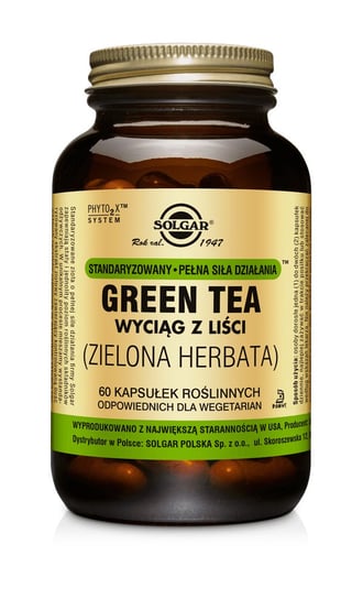 Solgar Green Tea Zielona Herbata, suplement diety, 60 kapsułek Solgar