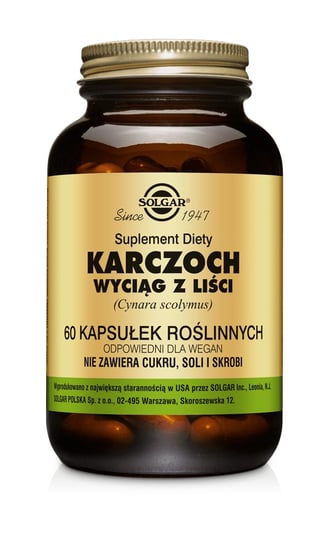 Solgar Karczoch, suplement diety, 60 kapsułek Solgar
