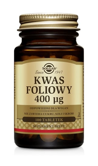 Solgar Kwas foliowy, suplement diety, 100 tabletek Solgar