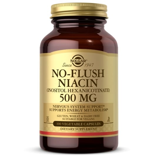 Solgar, No-Flush Niacyna (Witamina B3) 500 mg,  Suplement diety, 100 kaps. Solgar
