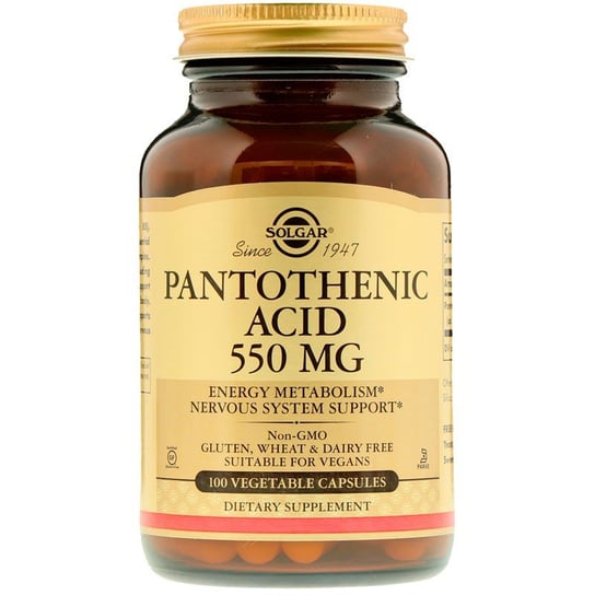 Solgar Pantothenic Acid 550Mg Suplement diety, 100 vege kaps. Solgar