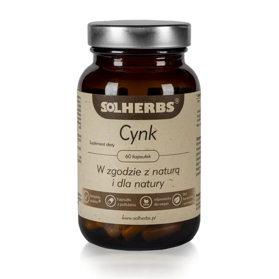 SOLHERBS Cynk Suplement diety, 60 kaps. Solherbs