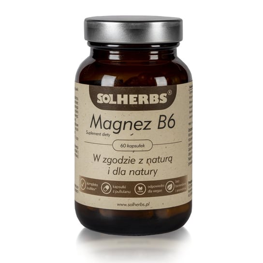 SOLHERBS Magnez z witaminą B6 Suplement diety, 60 kaps. Solherbs