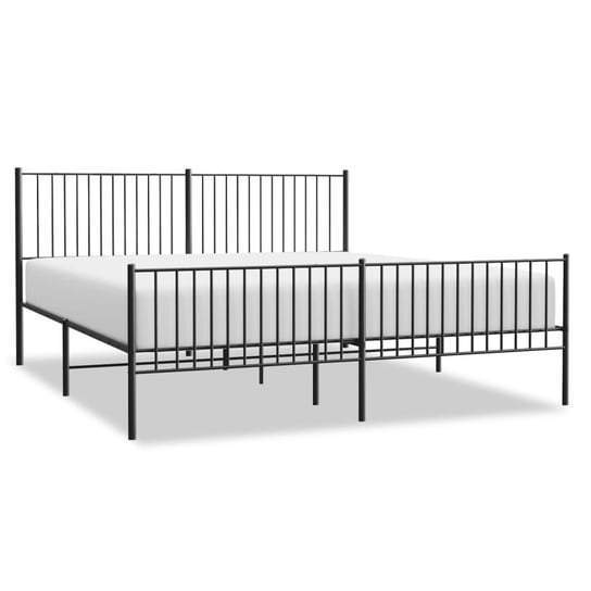 Solidna rama łóżka metalowa, czarna, 207x206x90,5 Inna marka