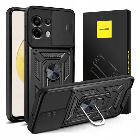 Solidne Etui Case PANCERNE Spacecase Camring Futerał Ring Poco X6 / Redmi Note 13 Pro 5G black SpaceCase