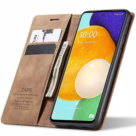 Solidne Etui Z KLAPKĄ Skórzane Case Portfel Zaps Obudowa do Galaxy A53 Zaps