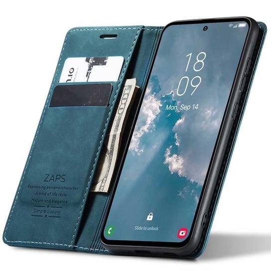 Solidne Etui Z KLAPKĄ Skórzane Case Portfel Zaps Obudowa do Galaxy A54 5G Zaps