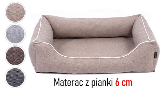 Solidne legowisko kanapa łóżko materac mata dla dużego psa 120x90 Sofa Mallorca TwinFoam pianka 6 cm rozbieralne rozmiar XL beżowe/białe Inna marka