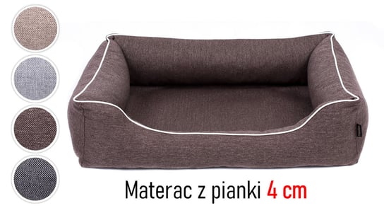 Solidne legowisko kanapa łóżko materac mata dla małego psa 65x50 Sofa Mallorca TwinFoam pianka 4 cm rozbieralne rozmiar S brązowe/białe Inna marka