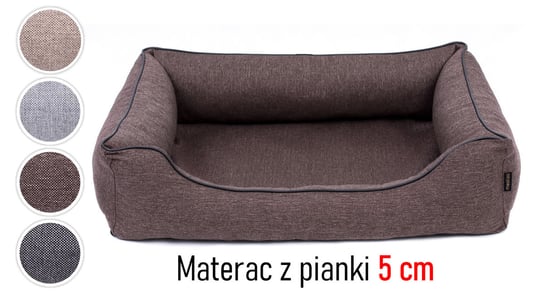 Solidne legowisko kanapa łóżko materac mata dla średniego psa 100x75 Sofa Mallorca TwinFoam pianka 5 cm rozbieralne rozmiar L brązowe/czarne Inna marka