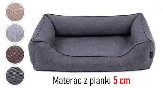 Solidne legowisko kanapa łóżko materac mata dla średniego psa 100x75 Sofa Mallorca TwinFoam pianka 5 cm rozbieralne rozmiar L ciemnoszare/czarne Inna marka
