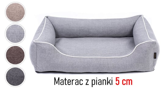 Solidne legowisko kanapa łóżko materac mata dla średniego psa 100x75 Sofa Mallorca TwinFoam pianka 5 cm rozbieralne rozmiar L jasnoszare/białe Inna marka
