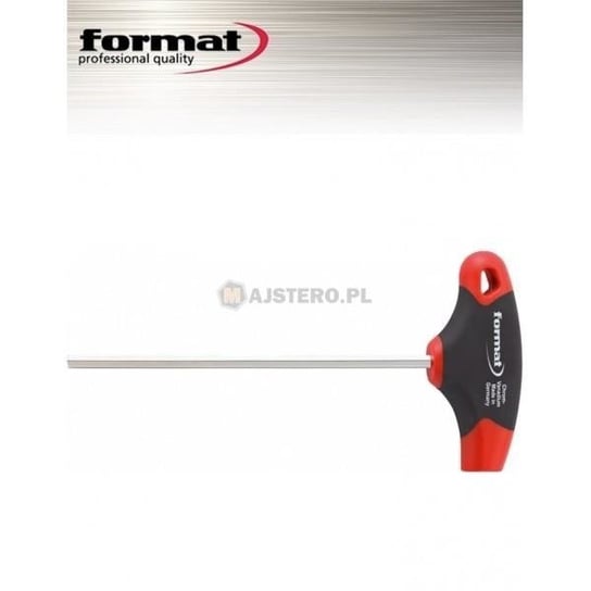 Solidny wkrętak imbusowy typu T FORMAT, czerwono-czarny, 3x200  mm Format