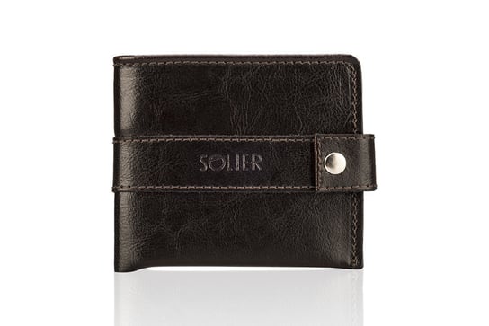 Solier, portfel męski SW05, skórzany, brązowy Solier