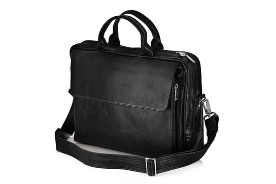 Solier, torba męska SL30 Rothen na laptopa, skórzana, czarna Solier