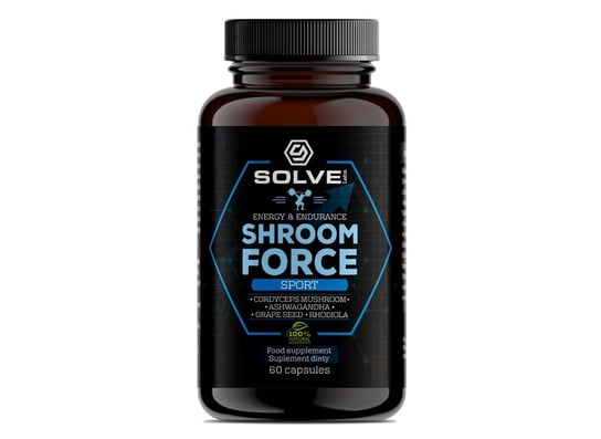 SolveLabs Shroom Force - Cordyceps Sinensis Atp Pre-workout Suplement diety, 60 kaps. Solve Labs