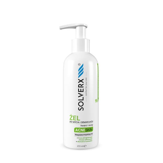 Solverx, Acne Skin, Żel do mycia i demakijażu, 200 ml SOLVERX