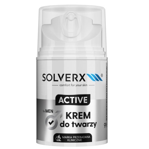 Solverx, Active, Krem do twarzy dla mężczyzn, 50 ml SOLVERX