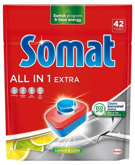 Somat All In 1 Extra Lemon Tabletki Do Zmywarki 42 Sztuki Somat