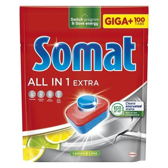 Somat All in 1 Extra Lemon Tabletki do Zmywarki Giga 100szt Somat