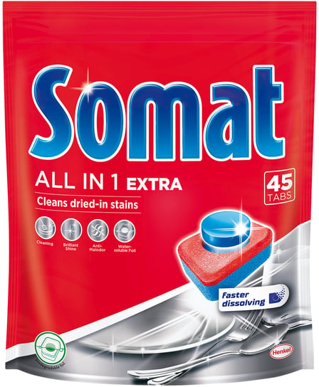 Somat All in 1 Extra Tabletki do Zmywarki 45szt Somat
