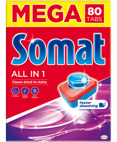 Somat All in 1 Tabletki do Zmywarki Mega 80szt Somat
