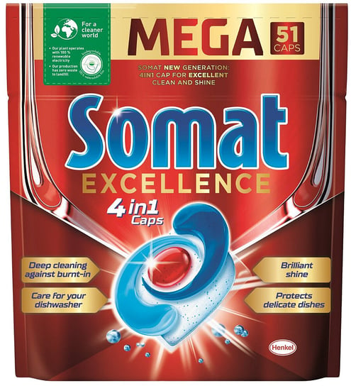 Somat Excellence 4W1 51Szt Tabletki Do Zmywarek Doypack Somat