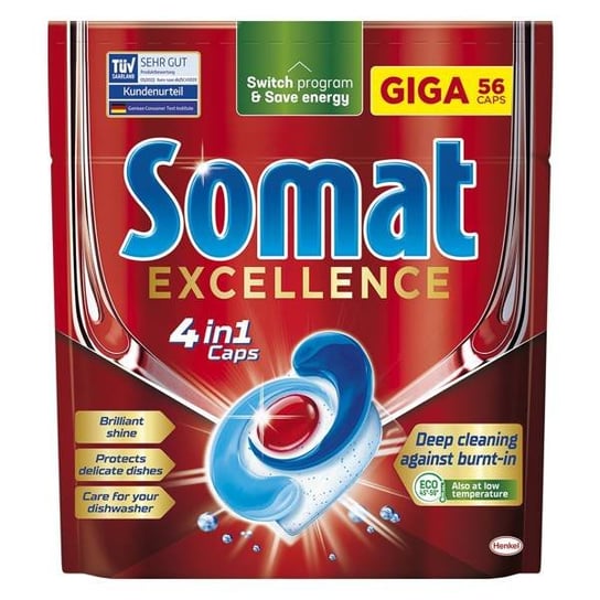 Somat Excellence 4w1 Tabletki do Zmywarki GIGA 56 szt Somat