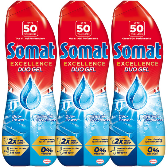 Somat Excellence Hygienic Żel do Zmywarki 150 Cykli 3 x 900ml Somat
