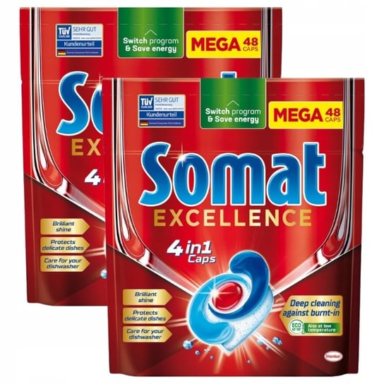 Somat Excellence Tabletki do Zmywarki 4w1 48szt x2 Henkel