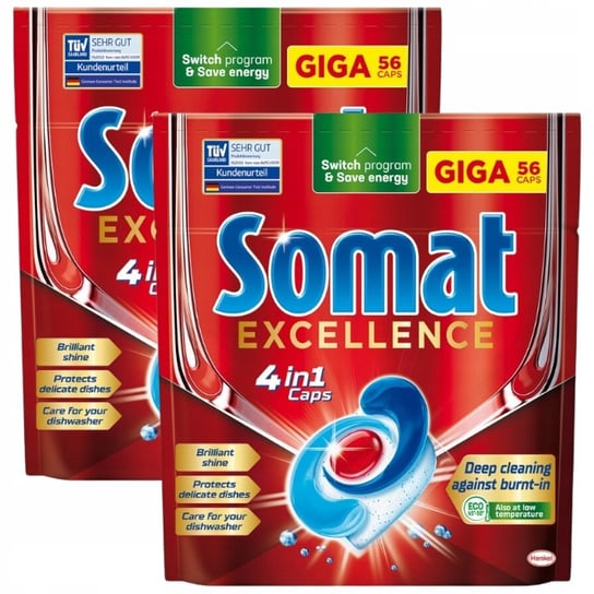 Somat Excellence Tabletki do Zmywarki 4w1 56szt x2 Henkel