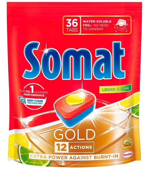 Somat Gold Lemon & Lime Tabletki do Zmywarki 36szt Somat