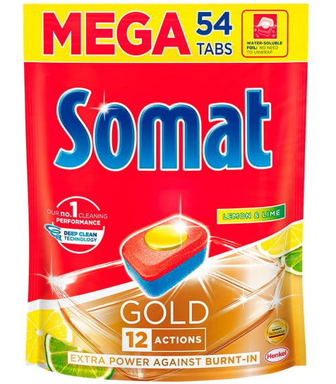 Somat Gold Lemon & Lime Tabletki do Zmywarki Mega 54szt - Gold: Lemon & Lime Somat