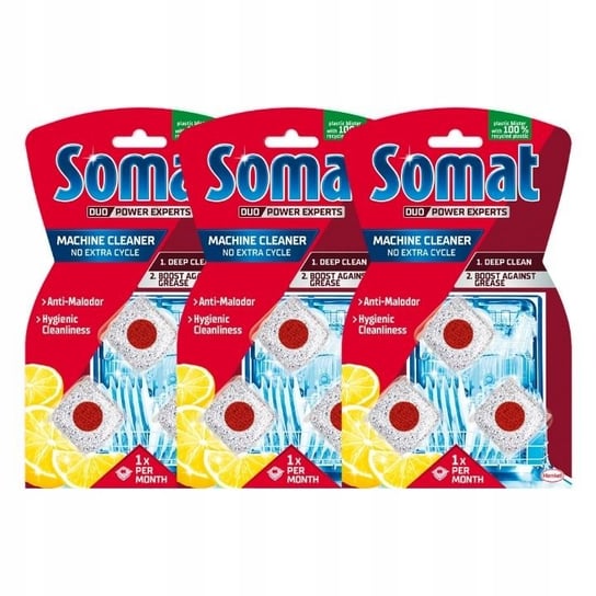 Somat Machine Cleaner Czyścik do Zmywarki o Cytrynowym Zapachu A3 (3X20g) Somat