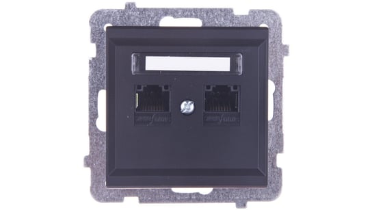 SONATA Gniazdo komputerowe podwójne 2xRJ45 kat.5e czarny metalik KRONE GPK-2R/K/m/33 OSPEL