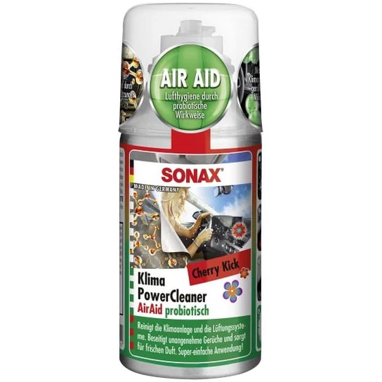 Sonax Air Clim Power Cleaner 100ml Czyści i odświeża klimatyzację, nawiewy i wnętrze, Cherry Kick SONAX