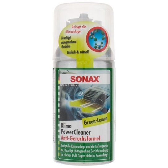 Sonax Air Clim Power Cleaner 100ml Czyści i odświeża klimatyzację, nawiewy i wnętrze, Green Lemon SONAX