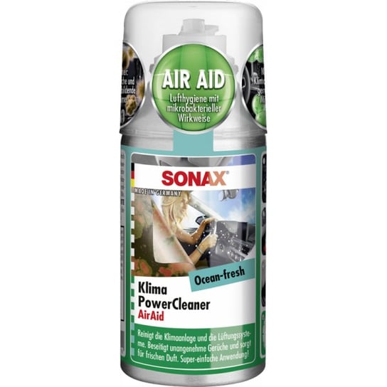 Sonax Air Clim Power Cleaner 100ml Czyści i odświeża klimatyzację, nawiewy i wnętrze, Ocean SONAX