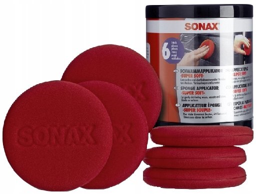Sonax Aplikator Pad Gąbka Do Wosku Kosmetyków 6Szt SONAX