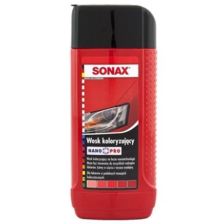 Sonax Polish&amp;Wax Color Nano Pro Wosk koloryzujący - czerwony, 250ml SONAX
